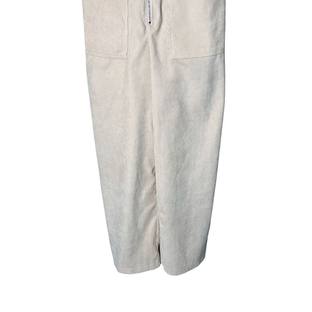 Nasty Gal Corduroy Cream Zip Up‎ Jumpsuit Size 6 - Picture 3 of 11